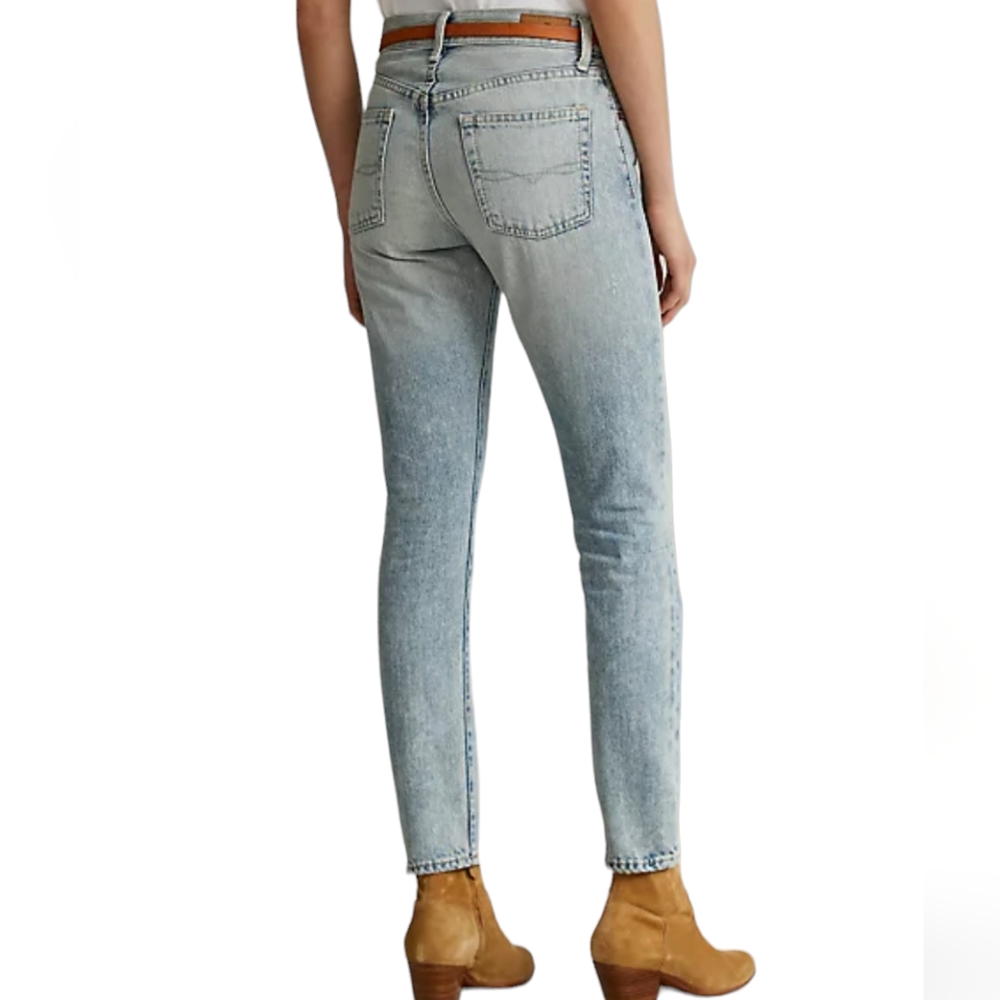 Polo Ralph Lauren Size 27R Callen High-Rise Slim Jean, Light Blue NWT